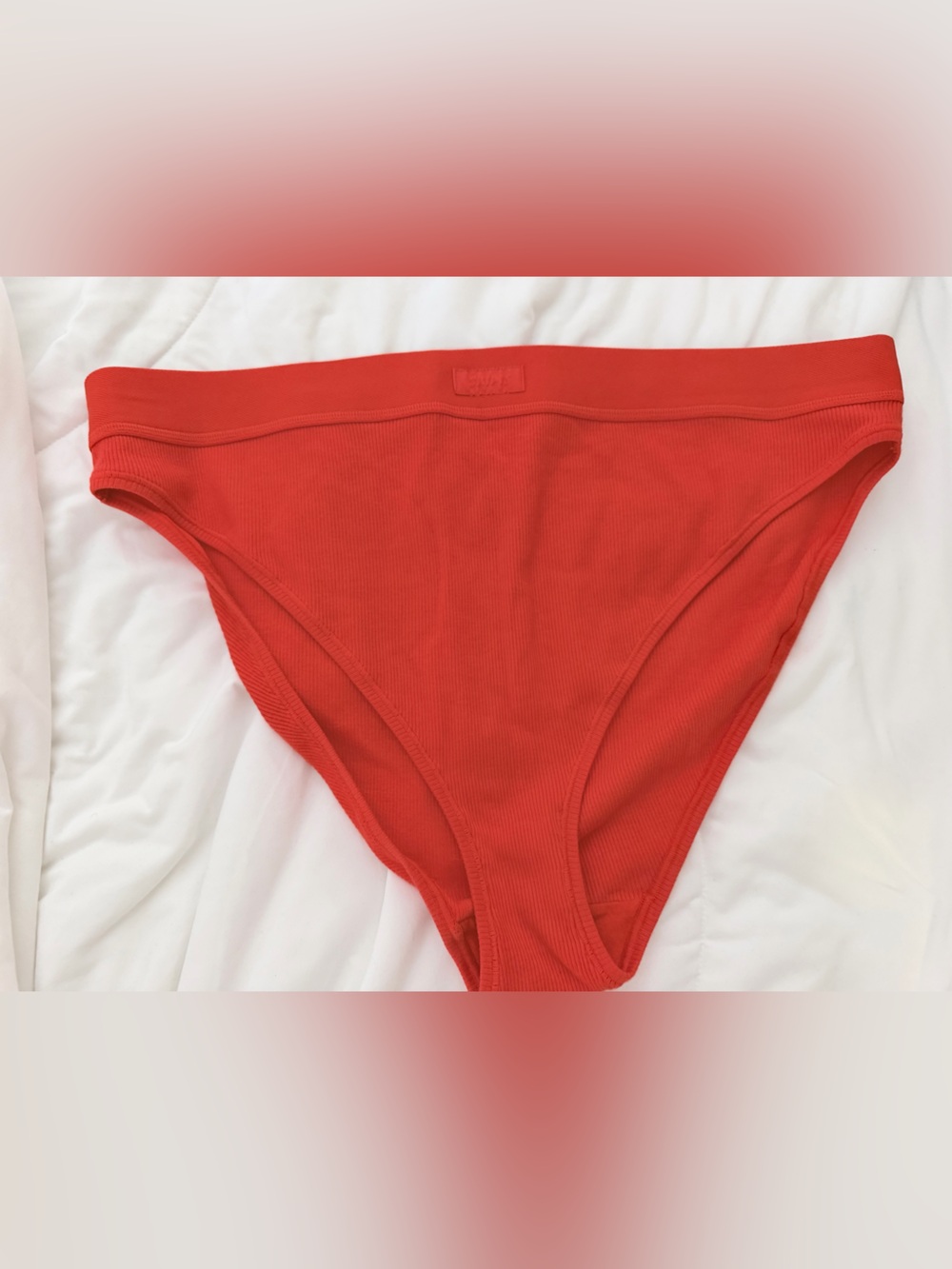 SKIMS Coral Ribbed Bikini Bottom